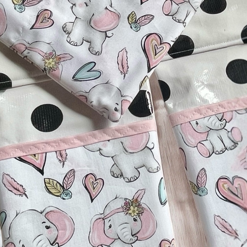 Pink Elephant Baby Change Mat