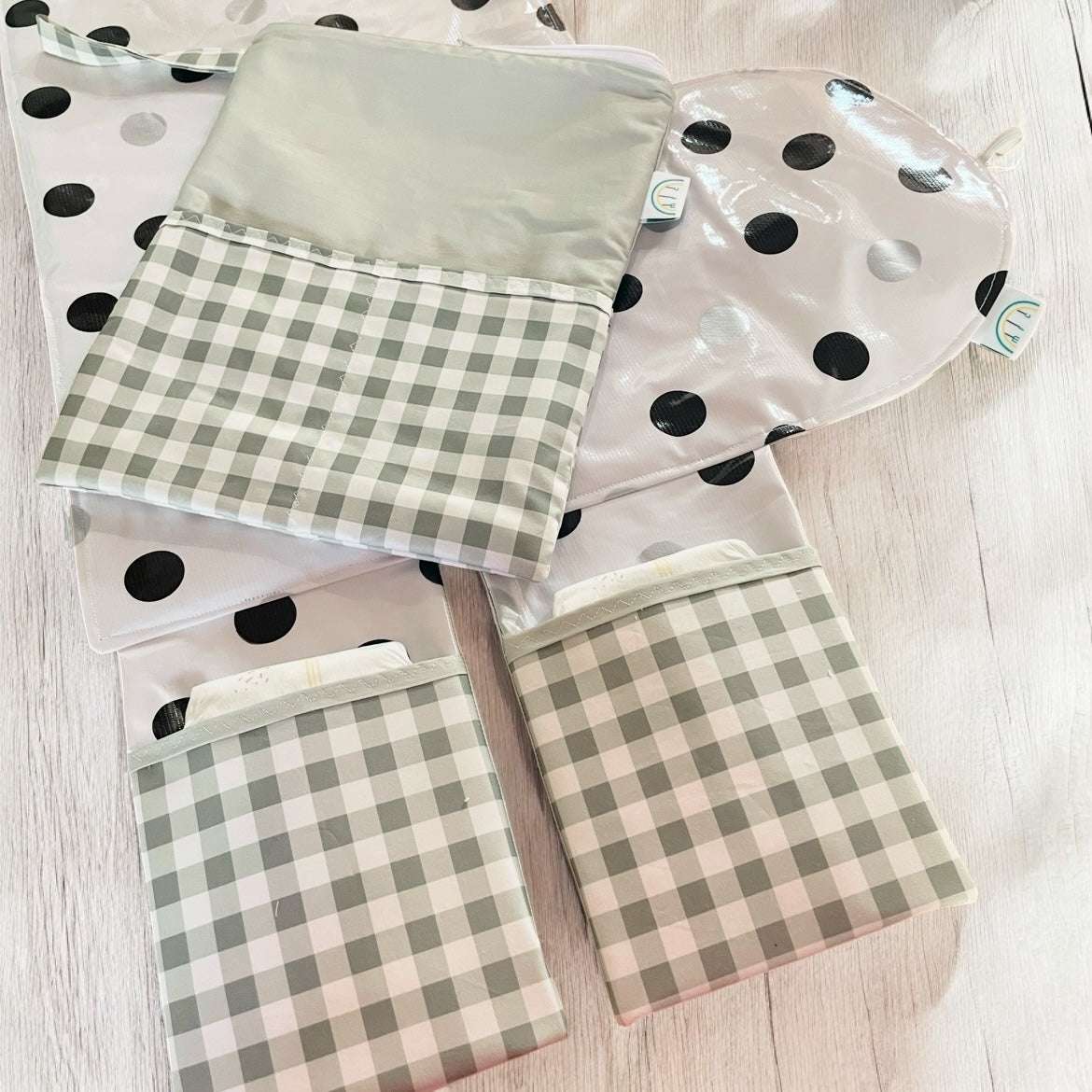 Sage Gingham Baby Change Mat