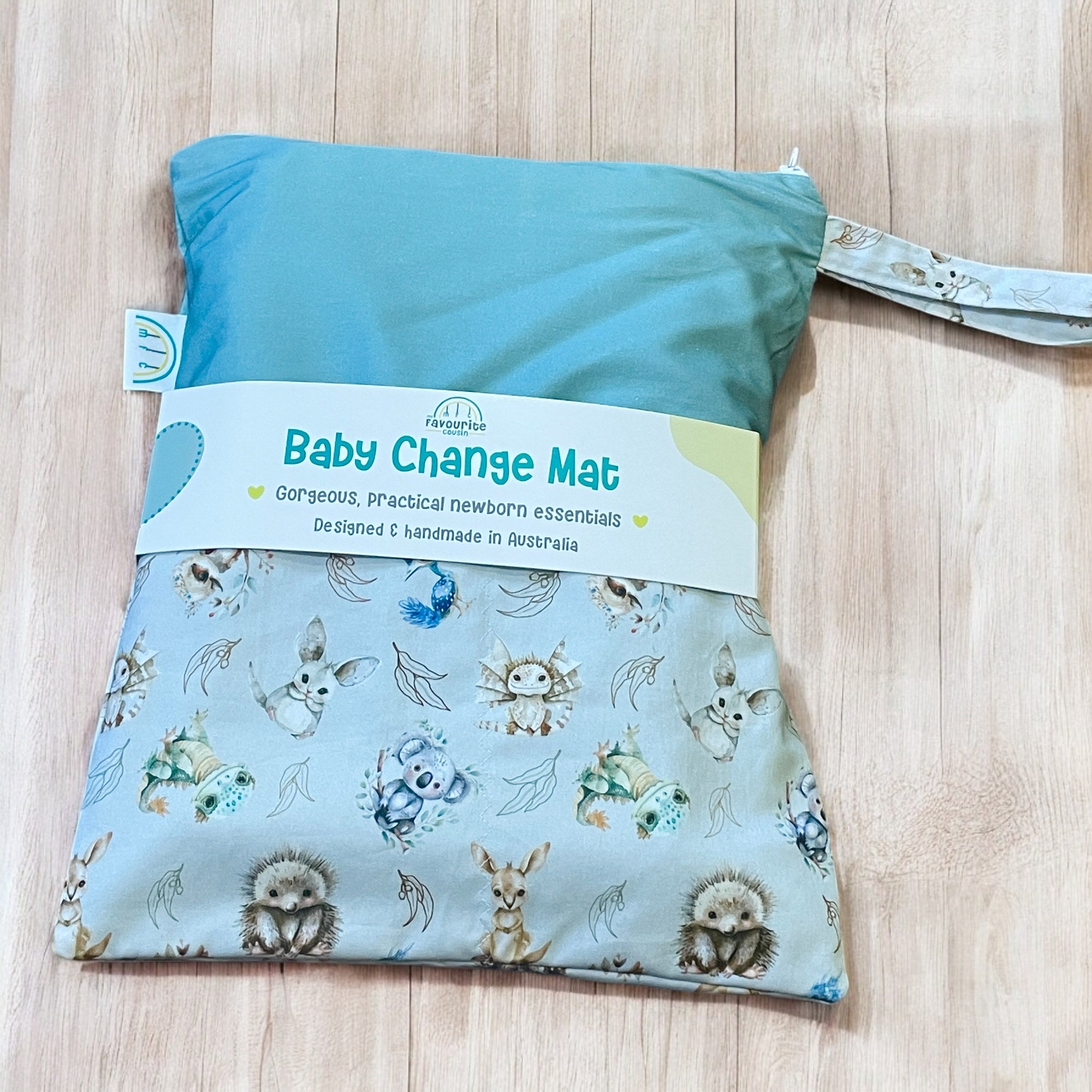 Sage Aussie Animal Baby Change Mat
