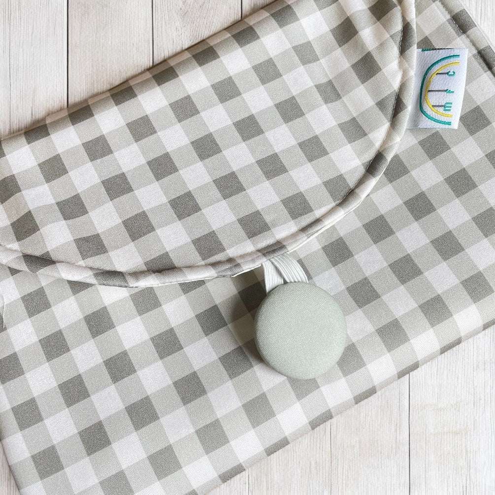 Sage Gingham Baby Change Mat