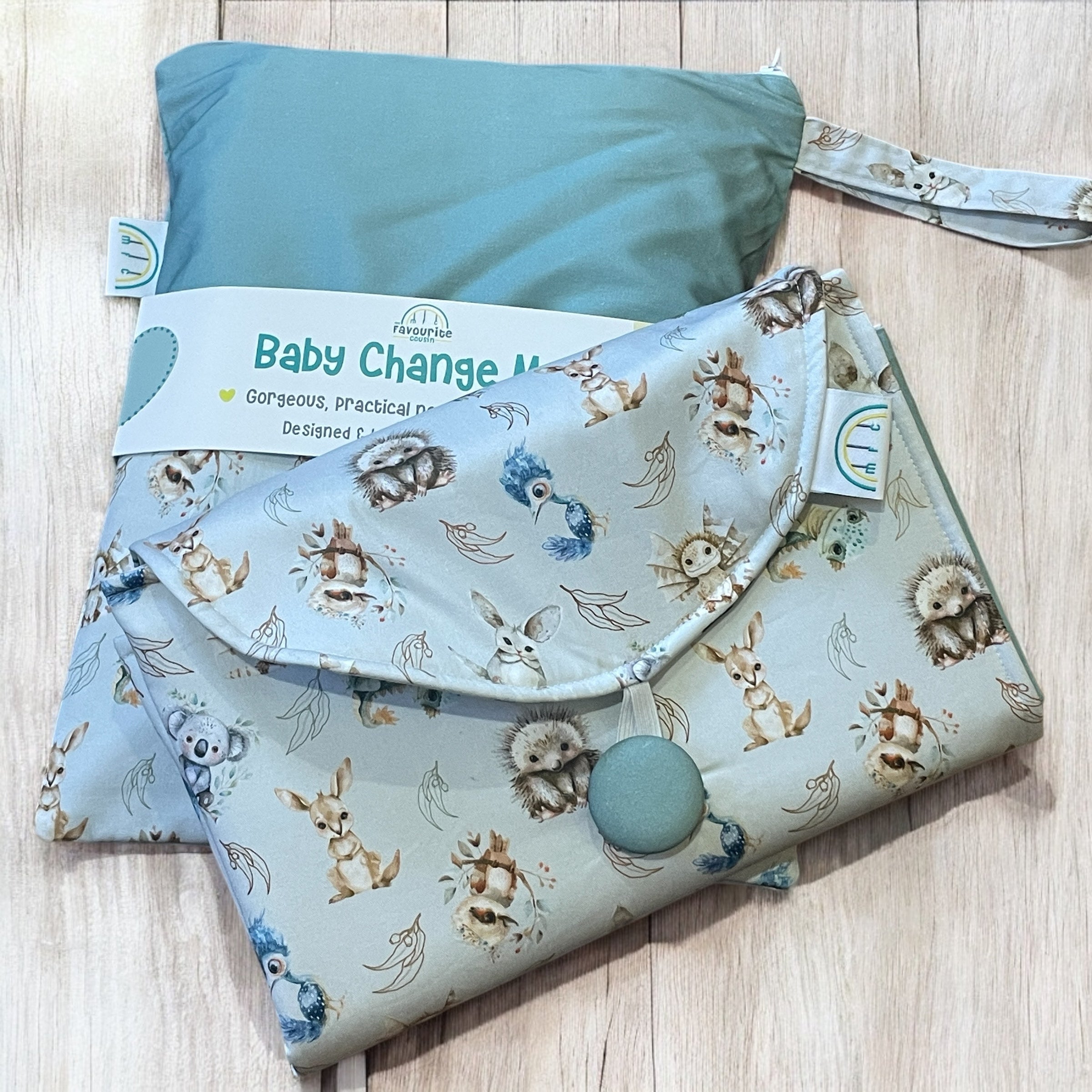 Sage Aussie Animal Baby Change Mat