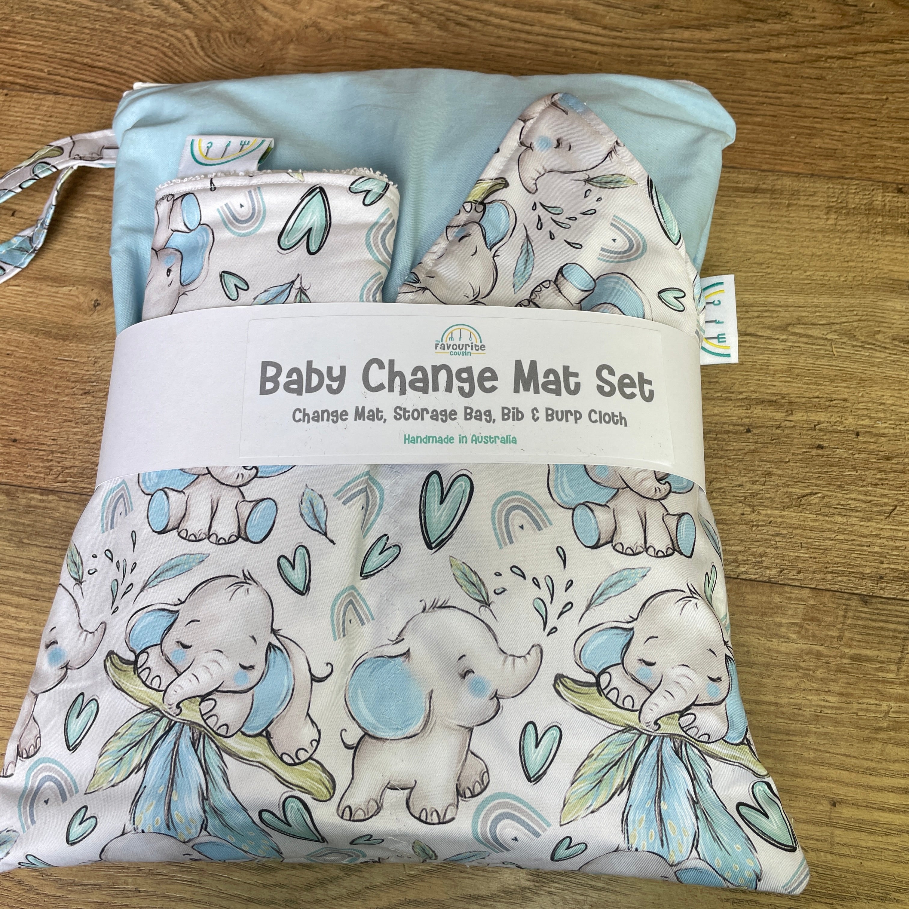 Blue Elephant Baby Change Mat Set