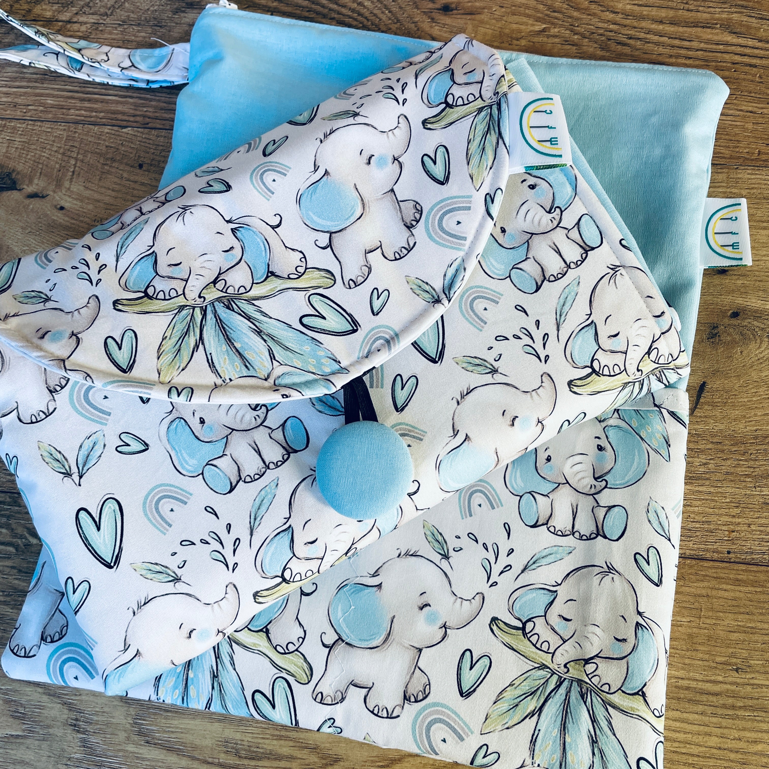 Blue Elephant Baby Change Mat Set