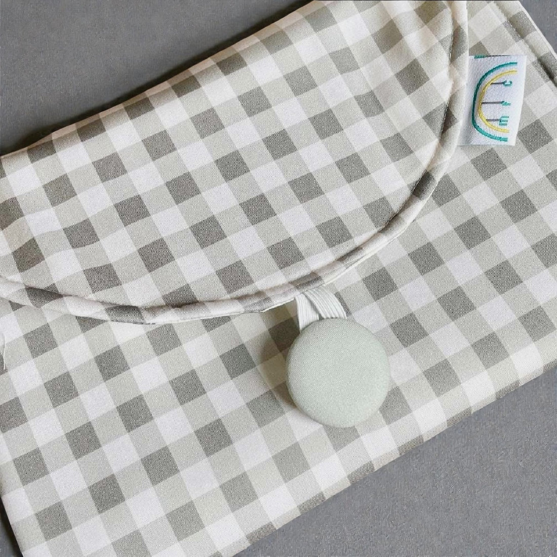 Sage Gingham Baby Change Mat
