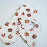 sleeping australian animals in native flowers bib and burp cloths 
