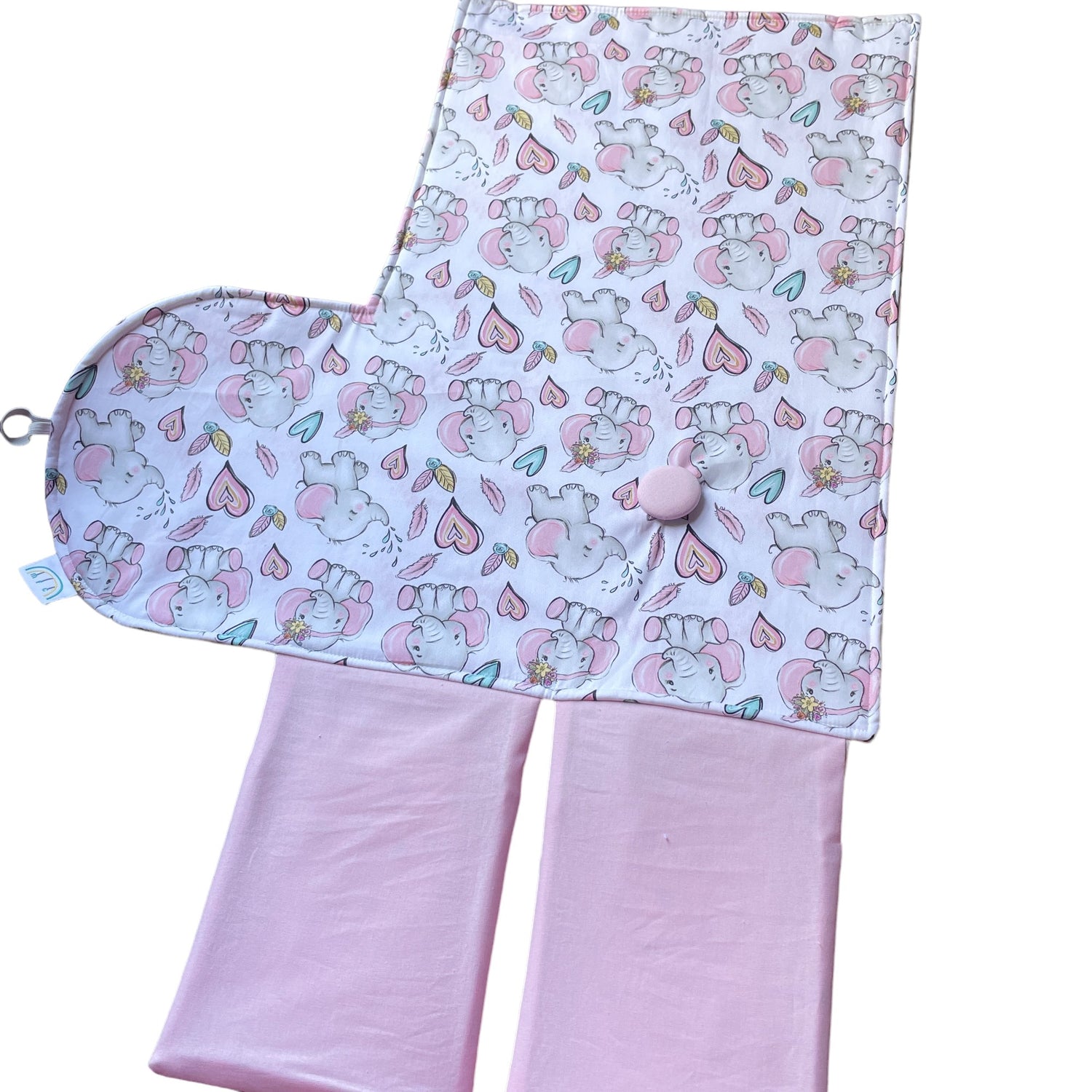 Pink Elephant Baby Change Mat Set