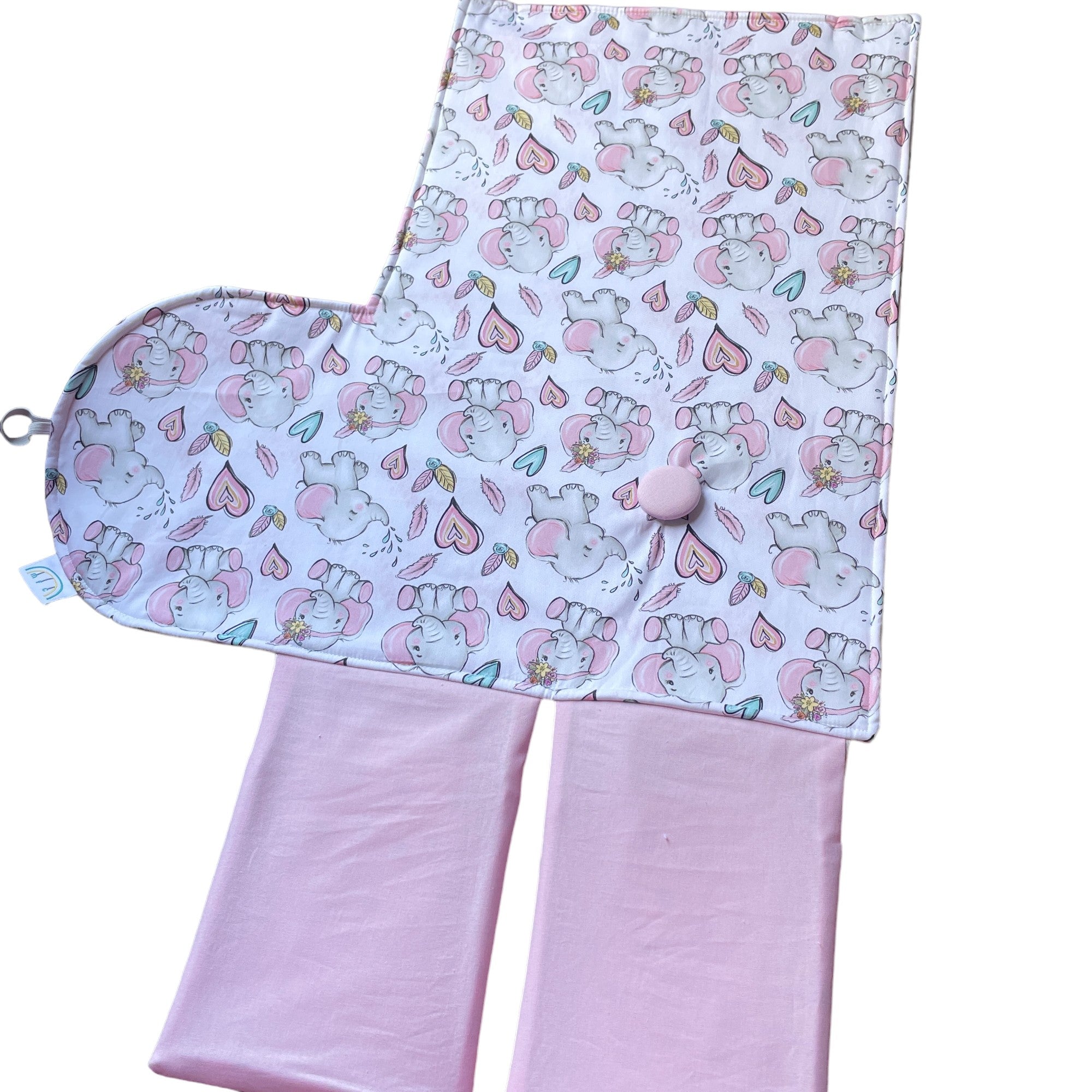 Pink Elephant Baby Change Mat Set