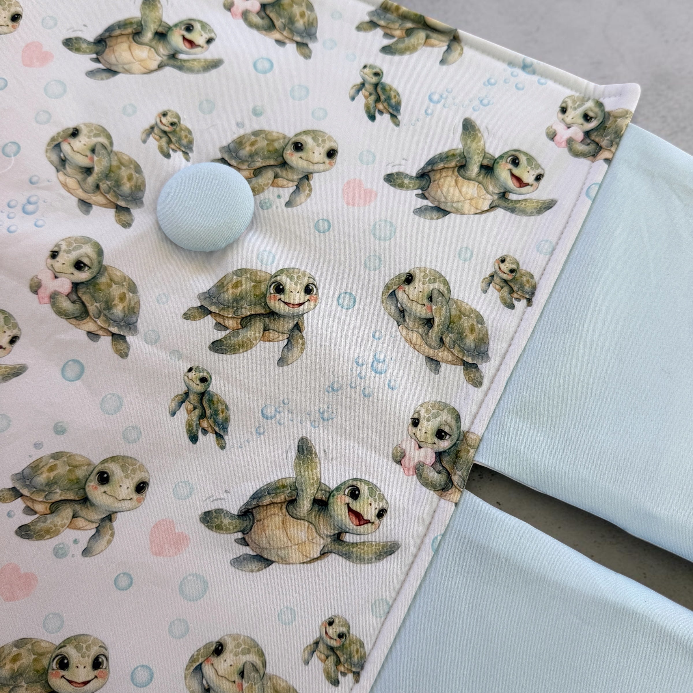 Turtley Adorable Blue Baby Change Mat Set