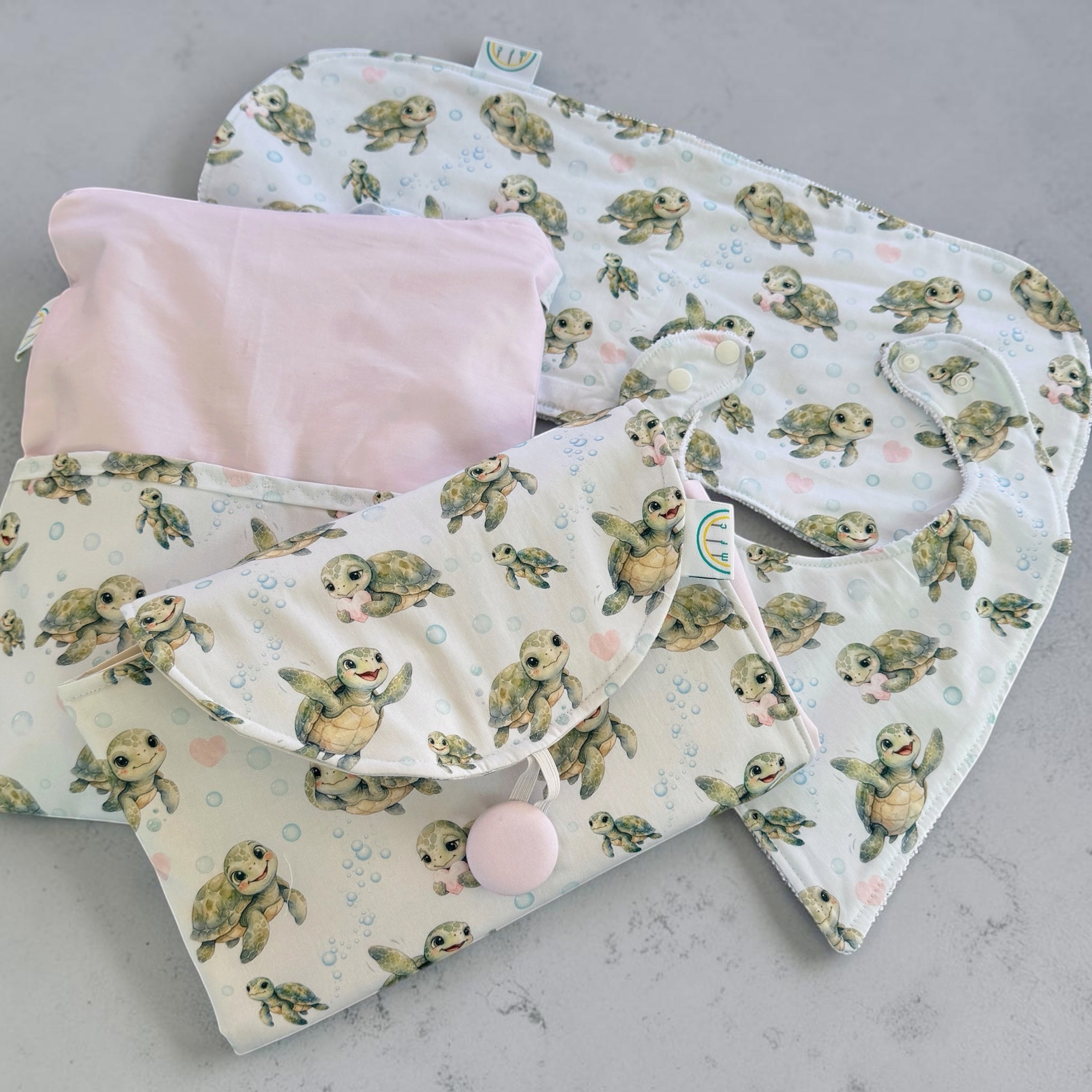 Turtley Adorable Pink Baby Change Mat Set