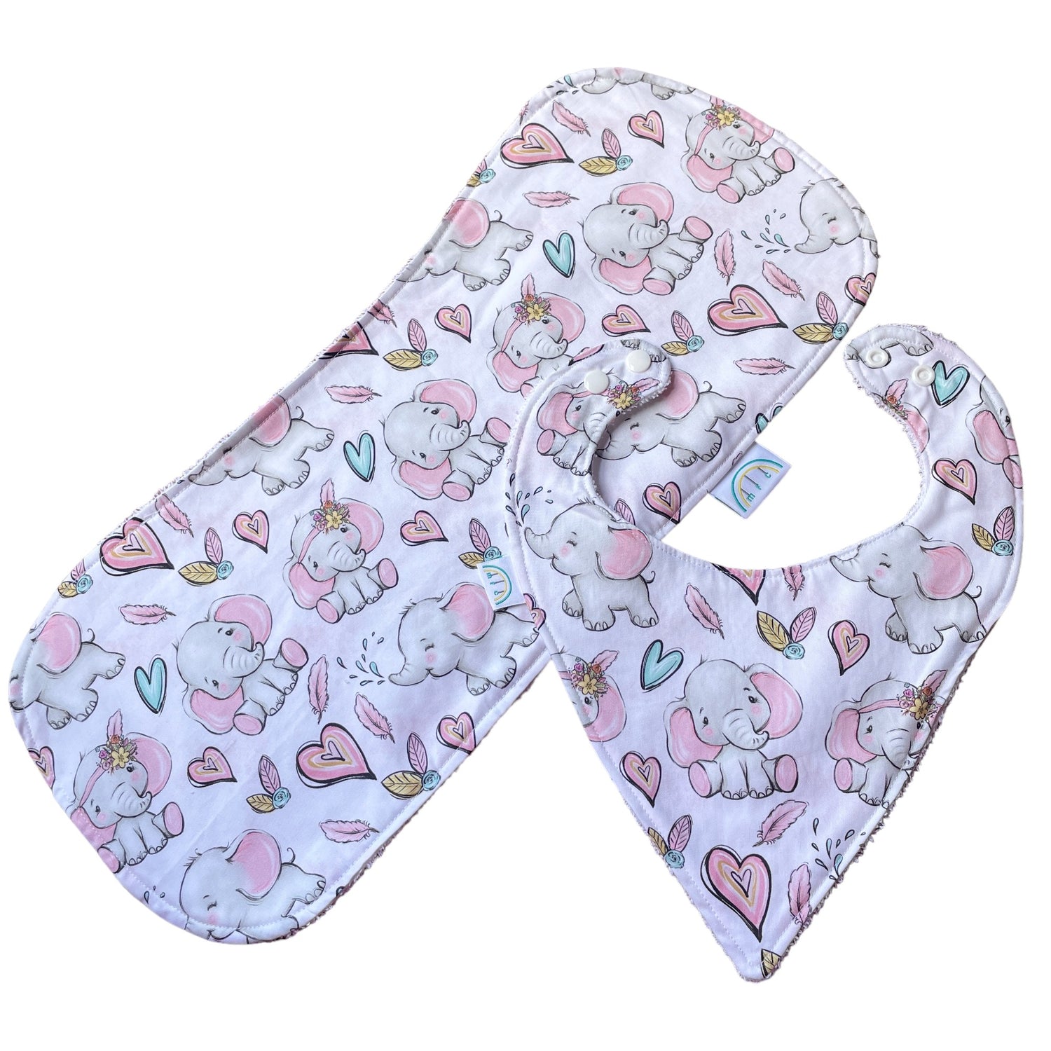 Pink Elephant Baby Change Mat Set
