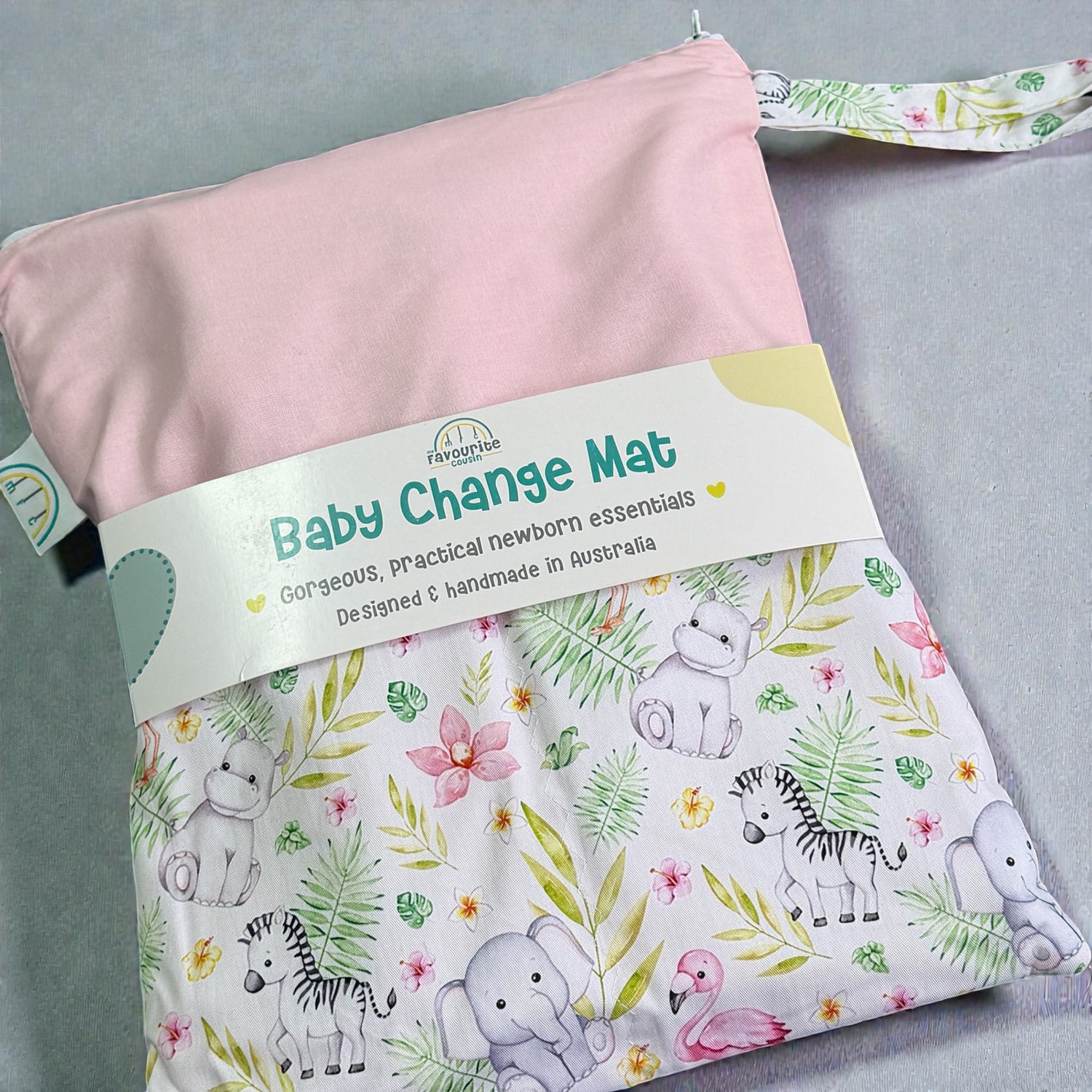 African Jungle Pink Baby Change Mat
