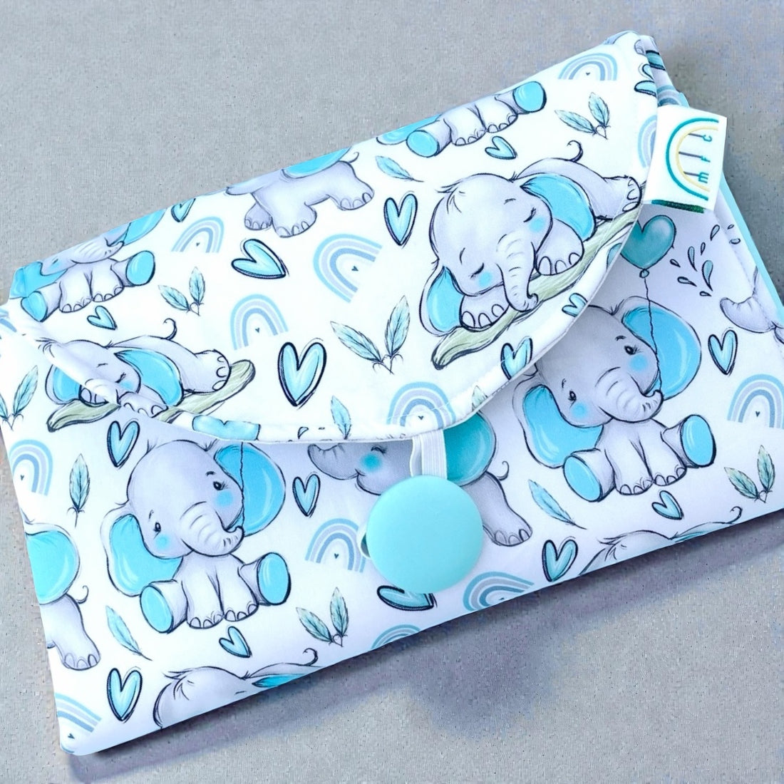 Aqua Elephant Baby Change Mat