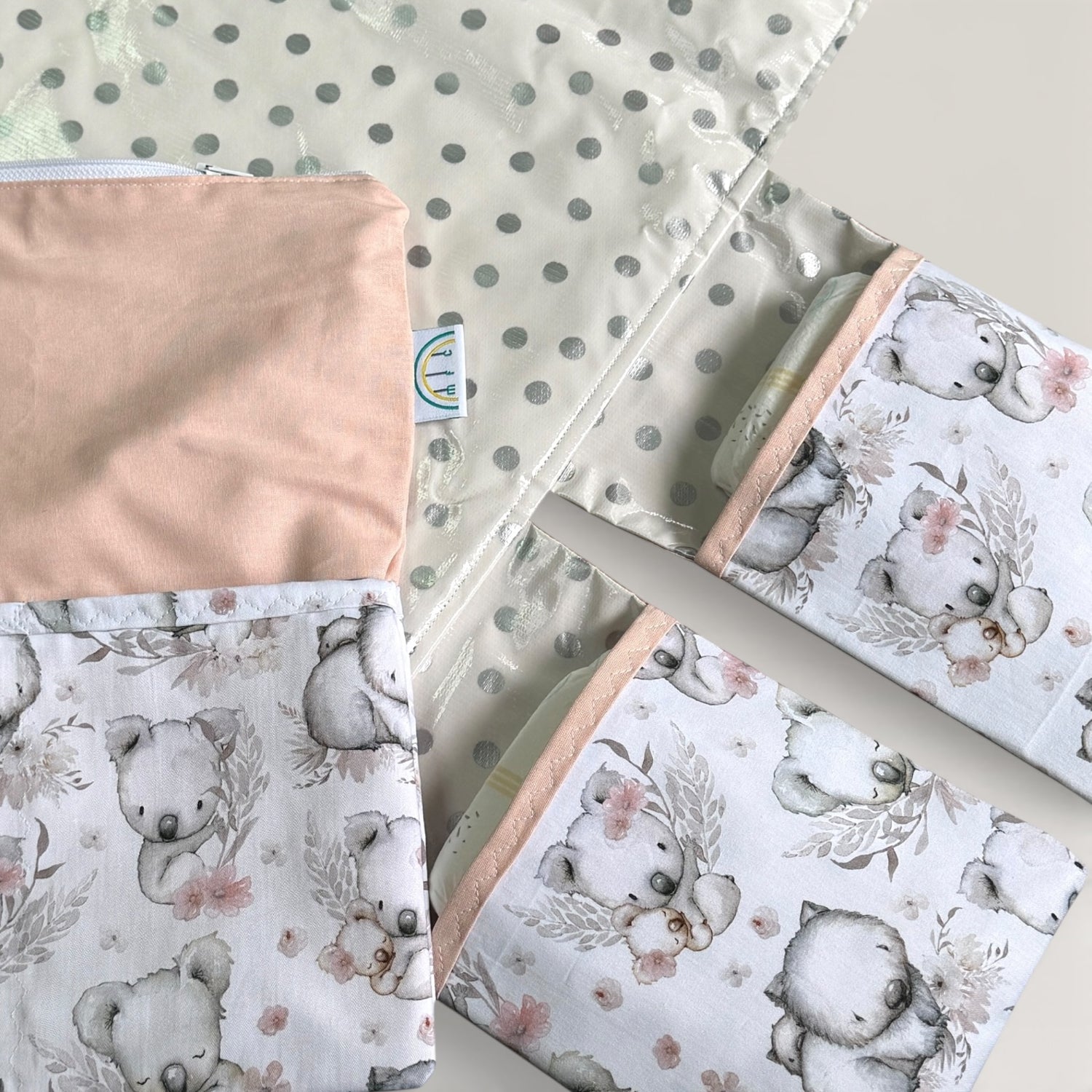 Kutie Koala Peach Baby Change Mat