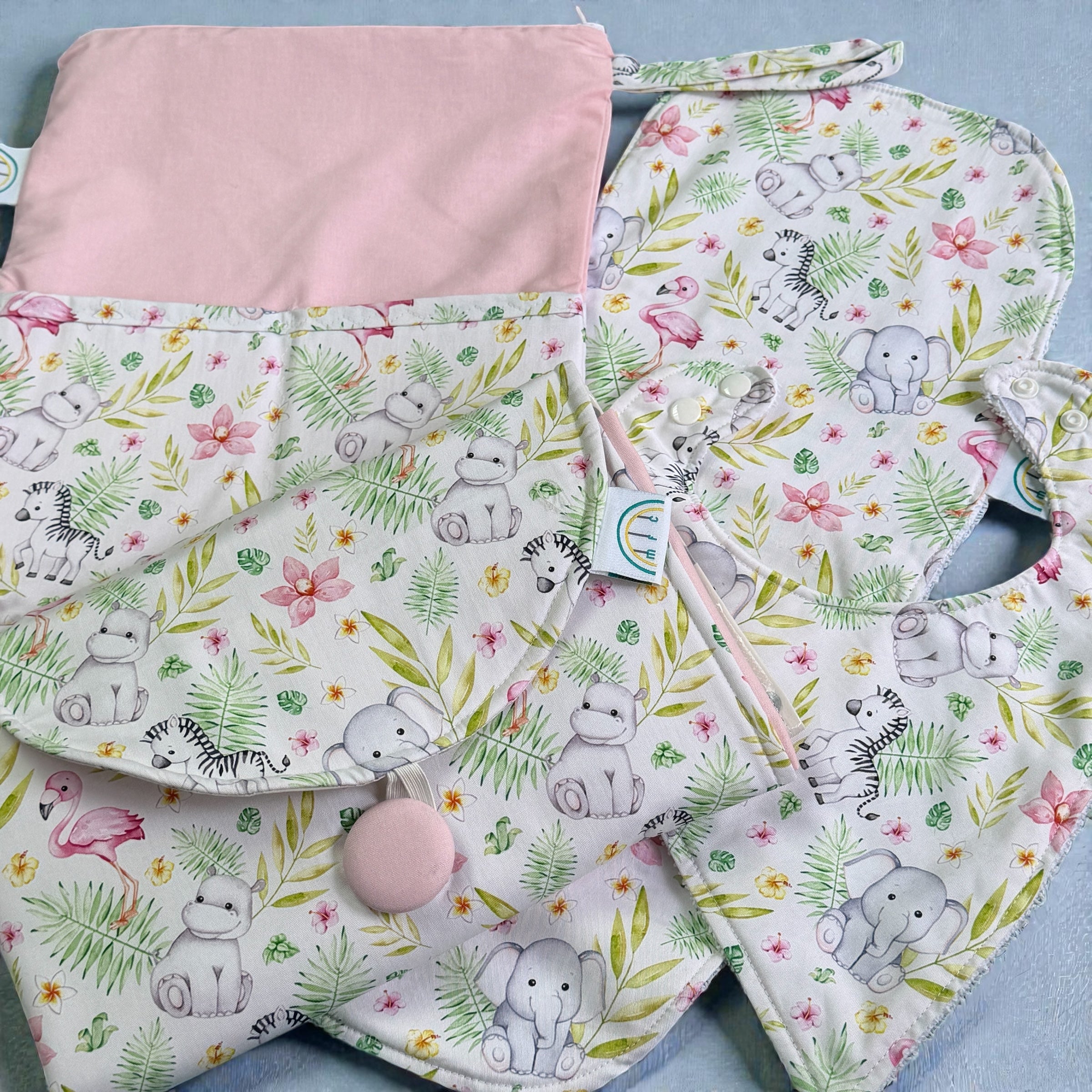 Pink Jungle Baby Change Mat Set