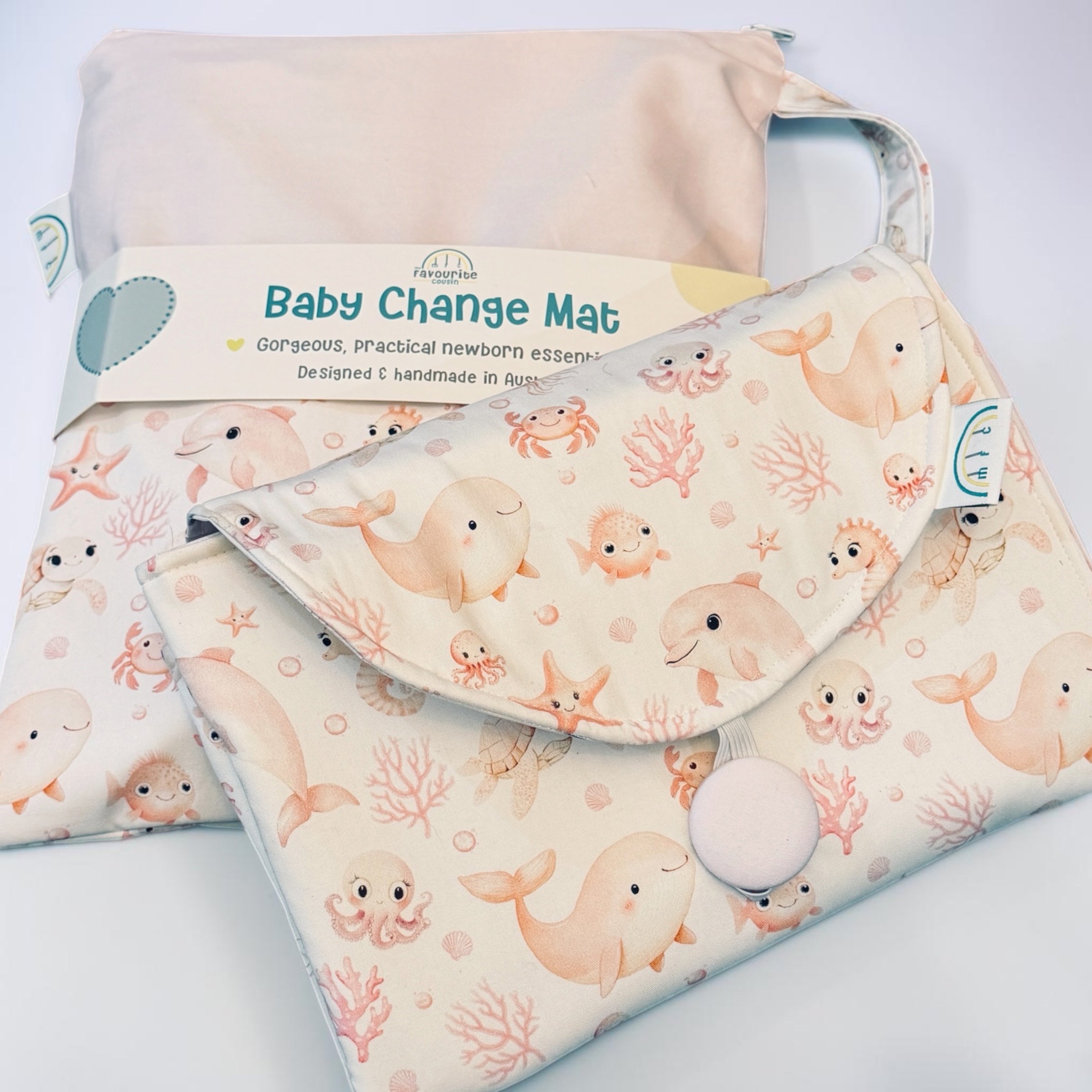 Pink Ocean Baby Change Mat