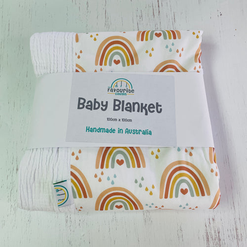 Boho Rainbow Double Gauze Baby Blanket
