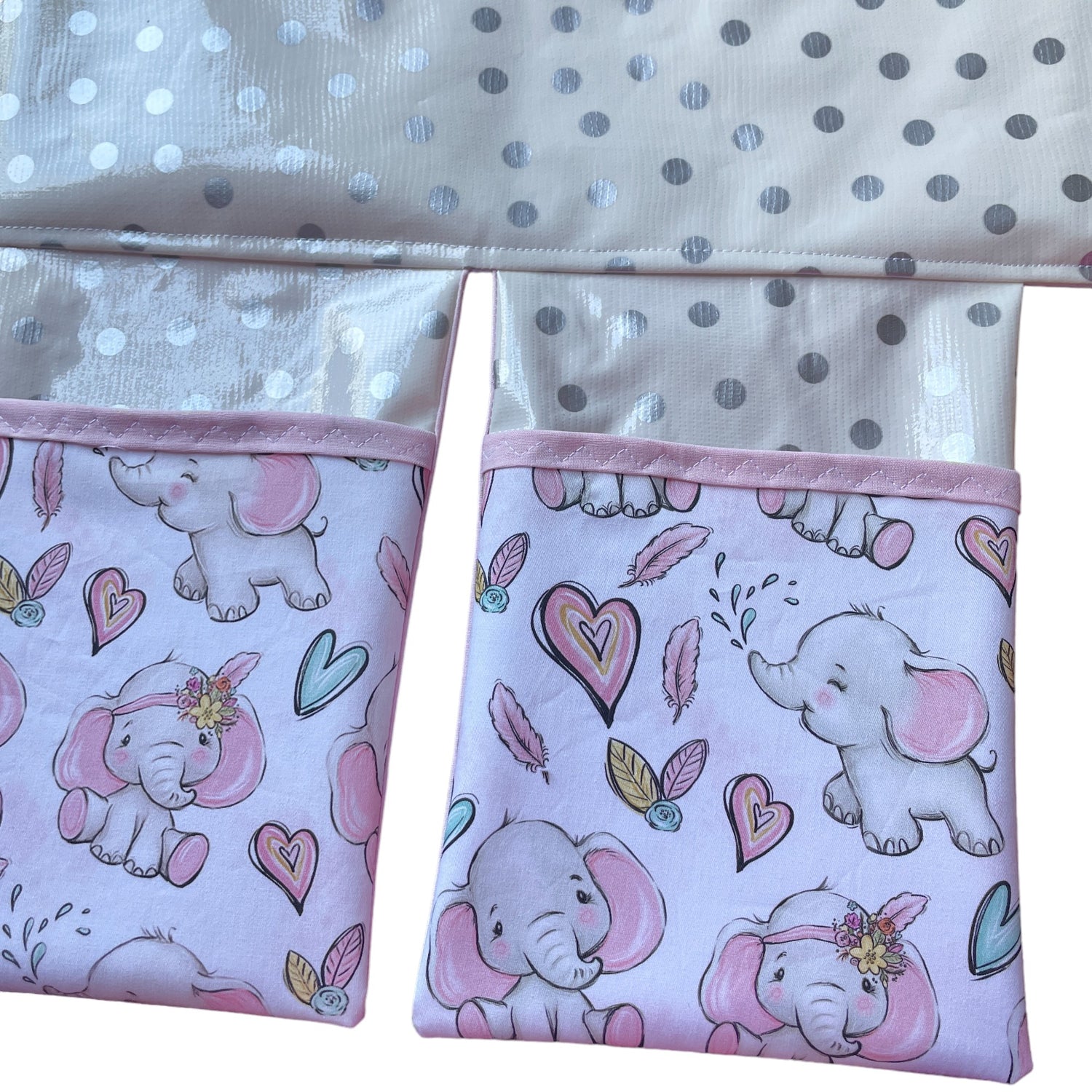Pink Elephant Baby Change Mat Set