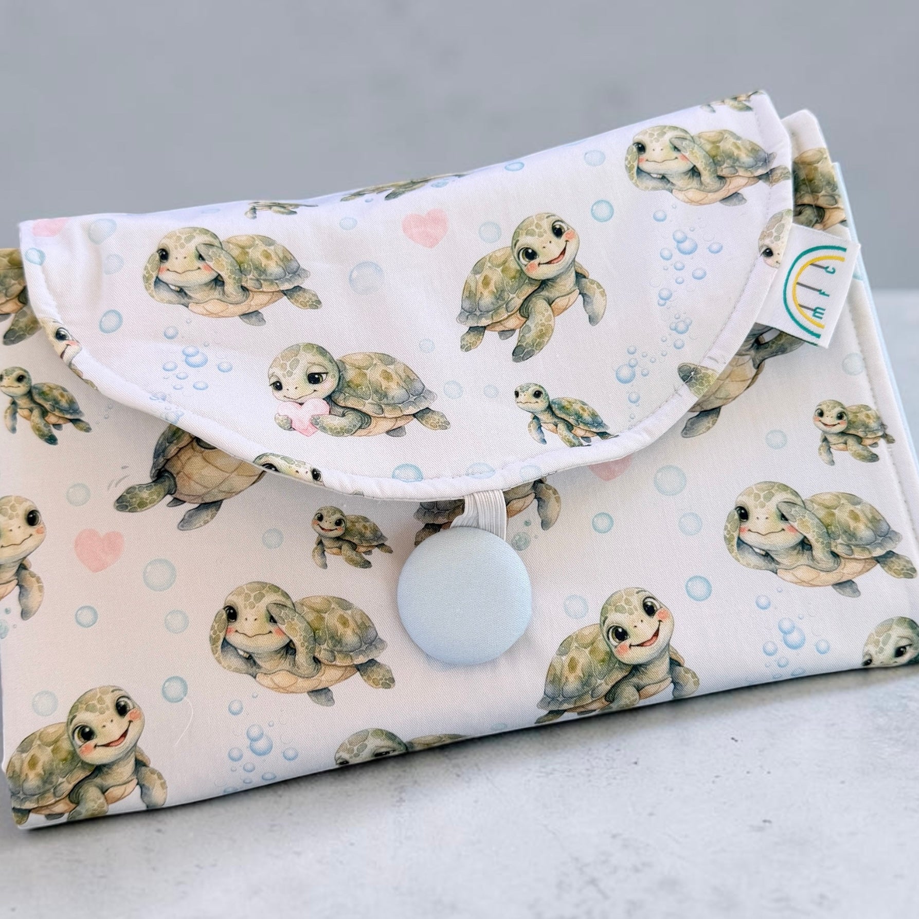 Turtley Adorable Blue Baby Change Mat Set