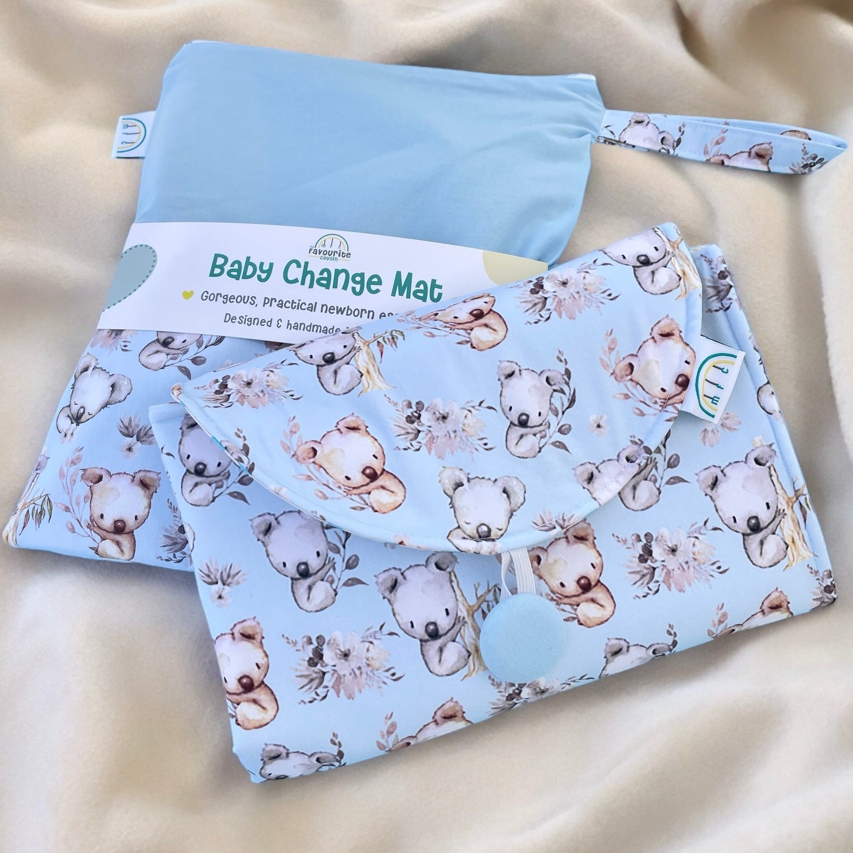 Sky Blue Koala Baby Change Mat