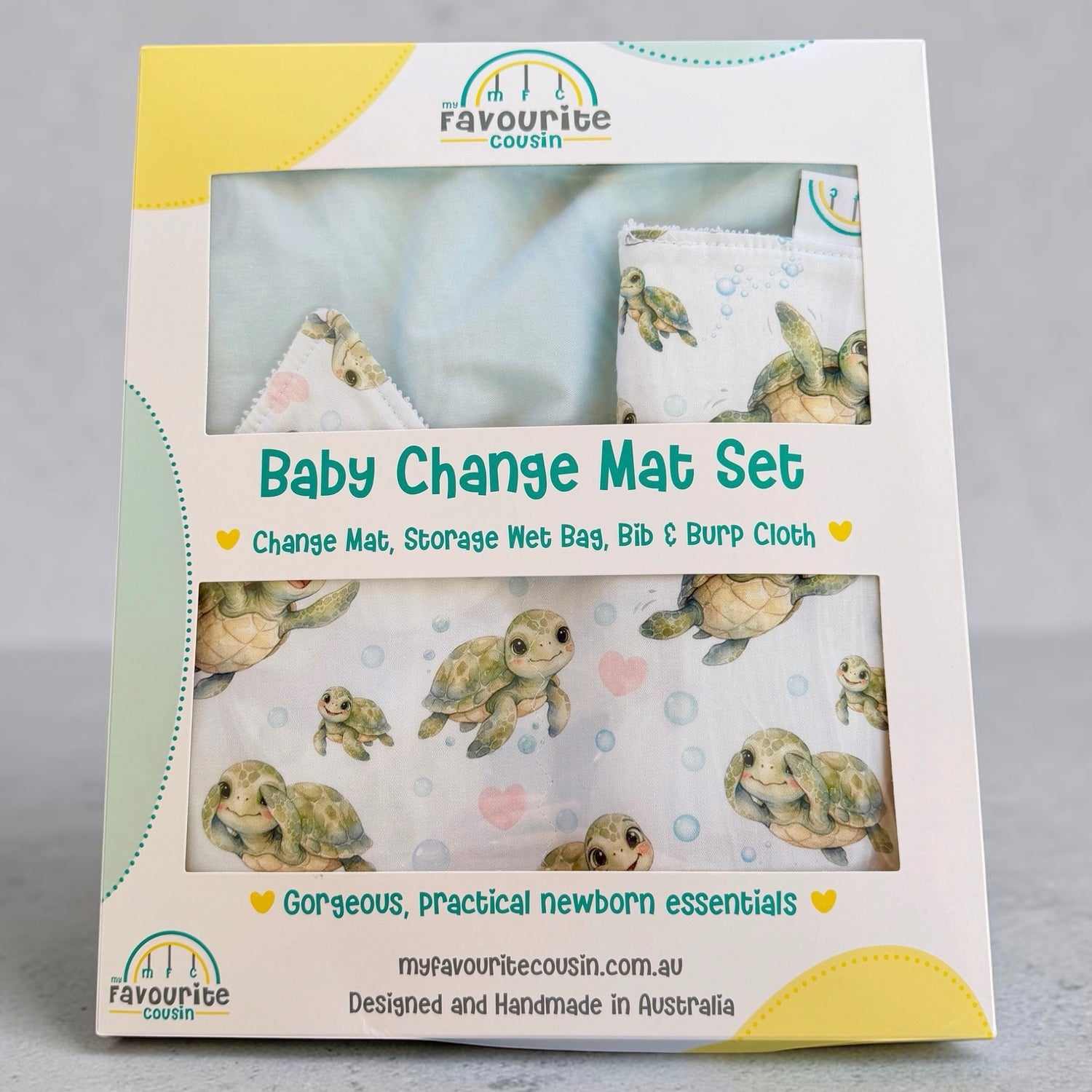 Turtley Adorable Blue Baby Change Mat Set