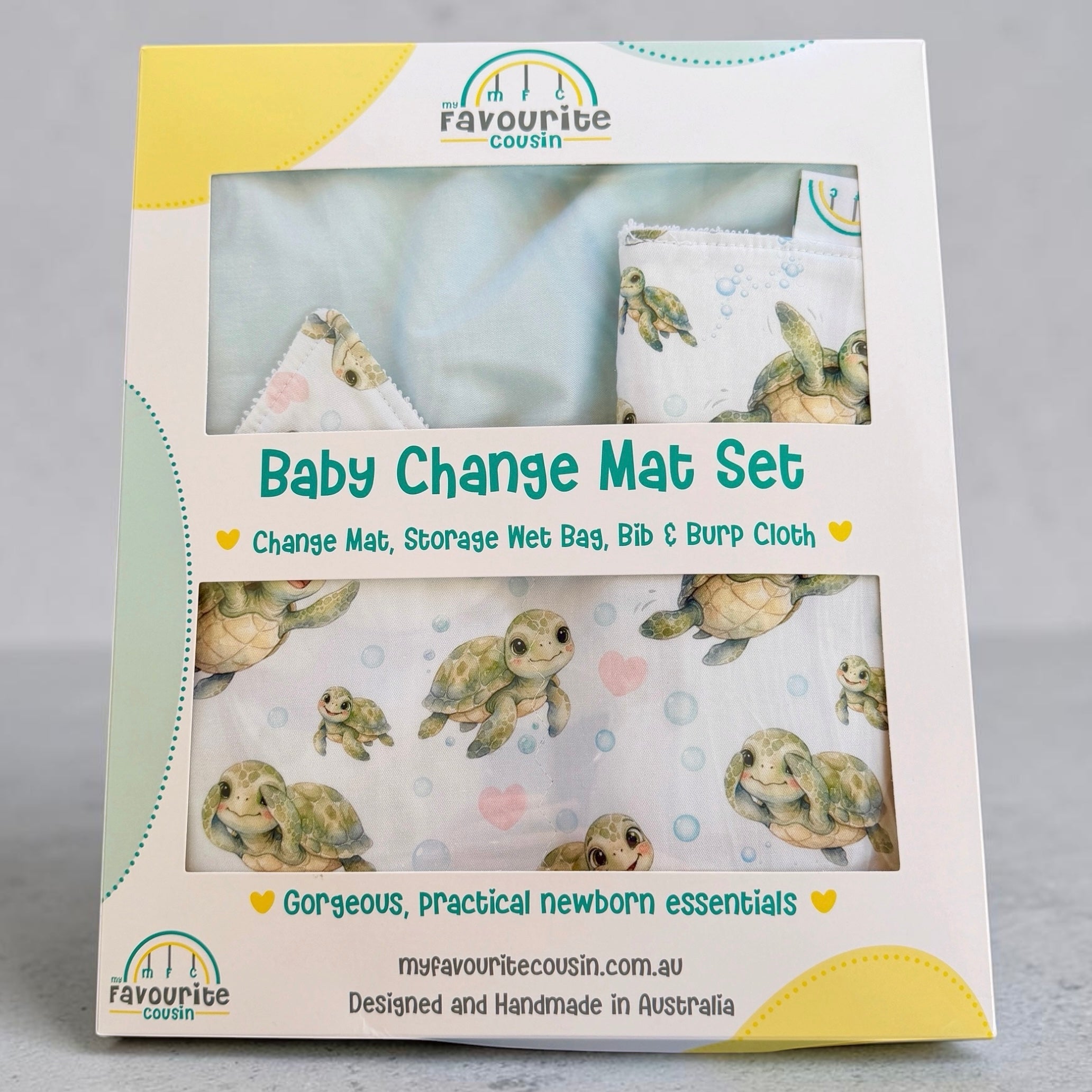 Turtley Adorable Blue Baby Change Mat Set
