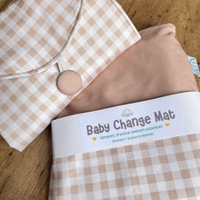 Load image into Gallery viewer, Beige Gingham Baby Change Mat