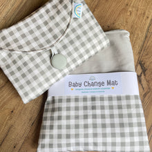 Load image into Gallery viewer, Sage Gingham Baby Change Mat