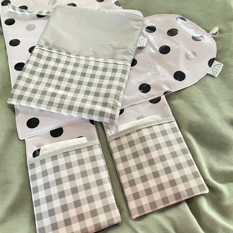 baby change mat set sage gingham